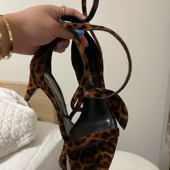 SALE ⭐️ SAINT LAURENT CHARLOTTE LEOPARD SANDALS - Picture 4 of 10
